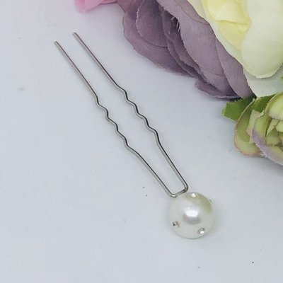 ABBEY - Set of 6 Silver Pearl Head Bridal Hair Pins