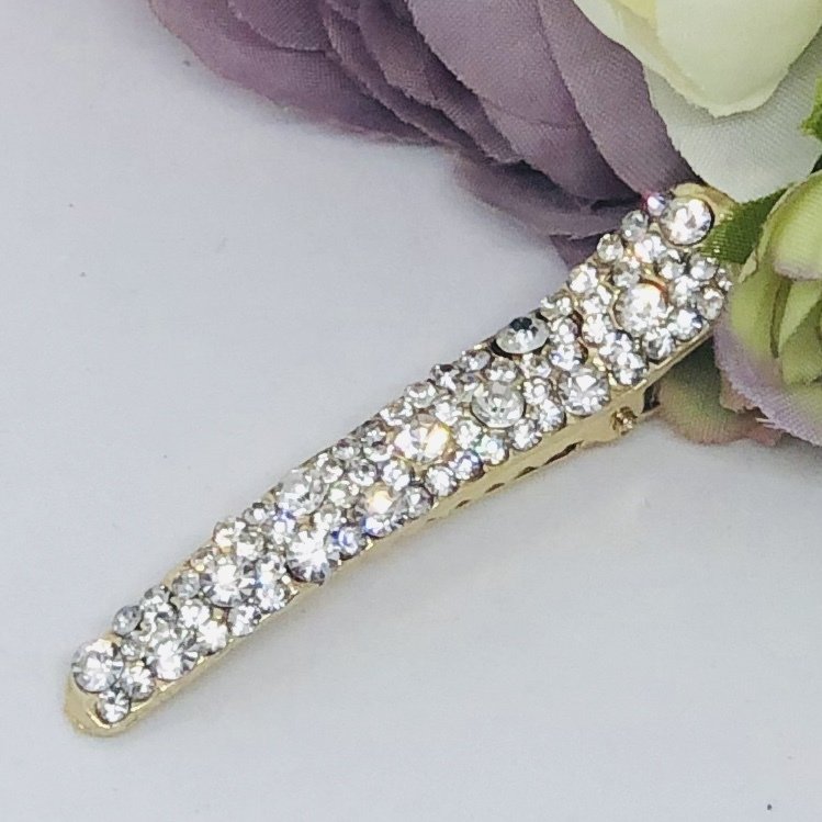 CATHY - Set of 2 Gold Crystal Wedding Bridal Hair Clip