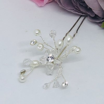 LAUREL - Silver Pearl Bridal Hair Pins