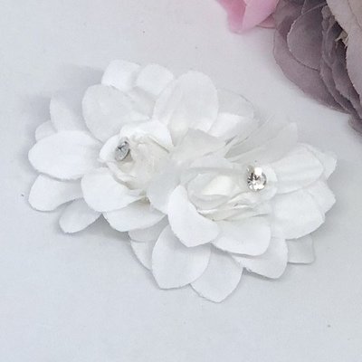 TUTU - White Flower Wedding Bridal Hair Pin