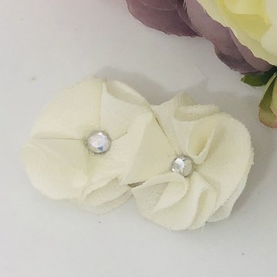 CLARA - Ivory Fabric Wedding Bridal Hair Comb