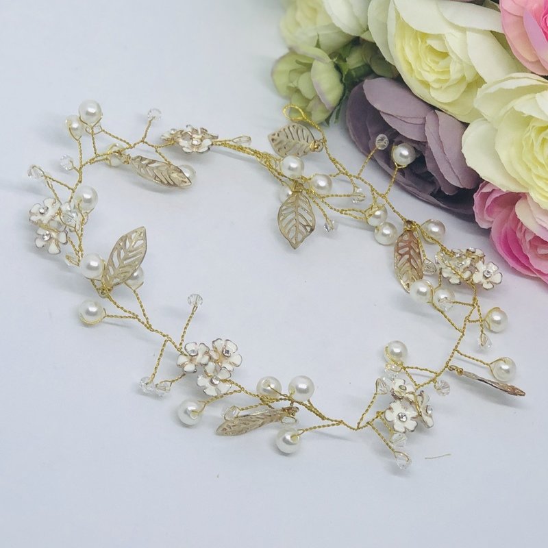 ERIN  -  Gold Leaf Wedding Bridal Hair Piece