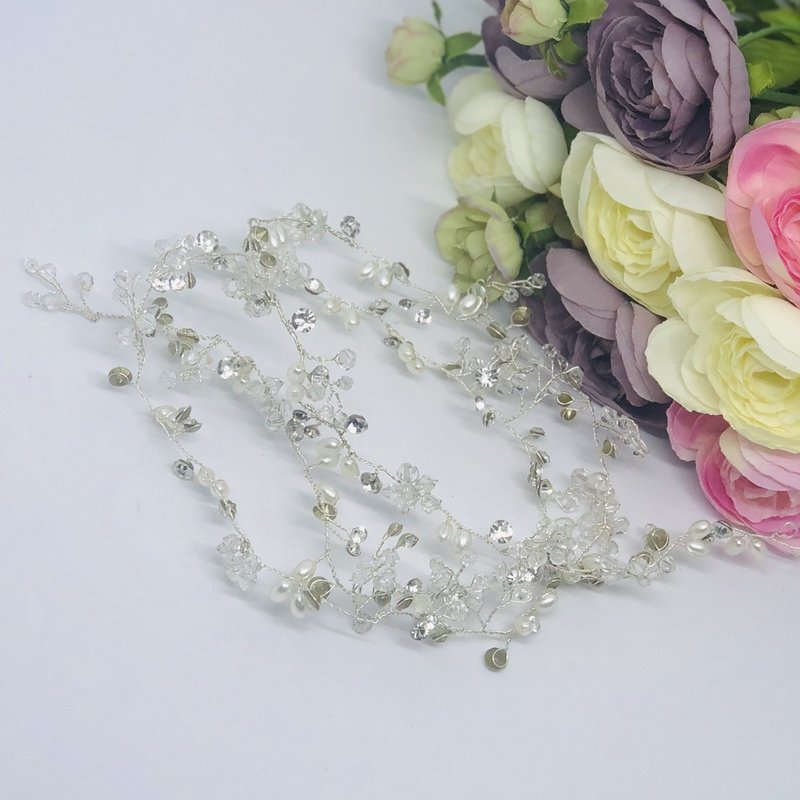 SABRINA - 1 mtr Silver Wedding Bridal Hair Vine