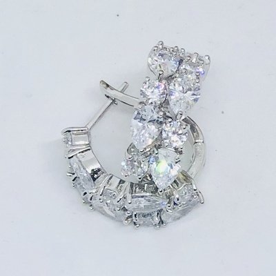 KATHERINE - Silver pierced Bridal Wedding Earrings