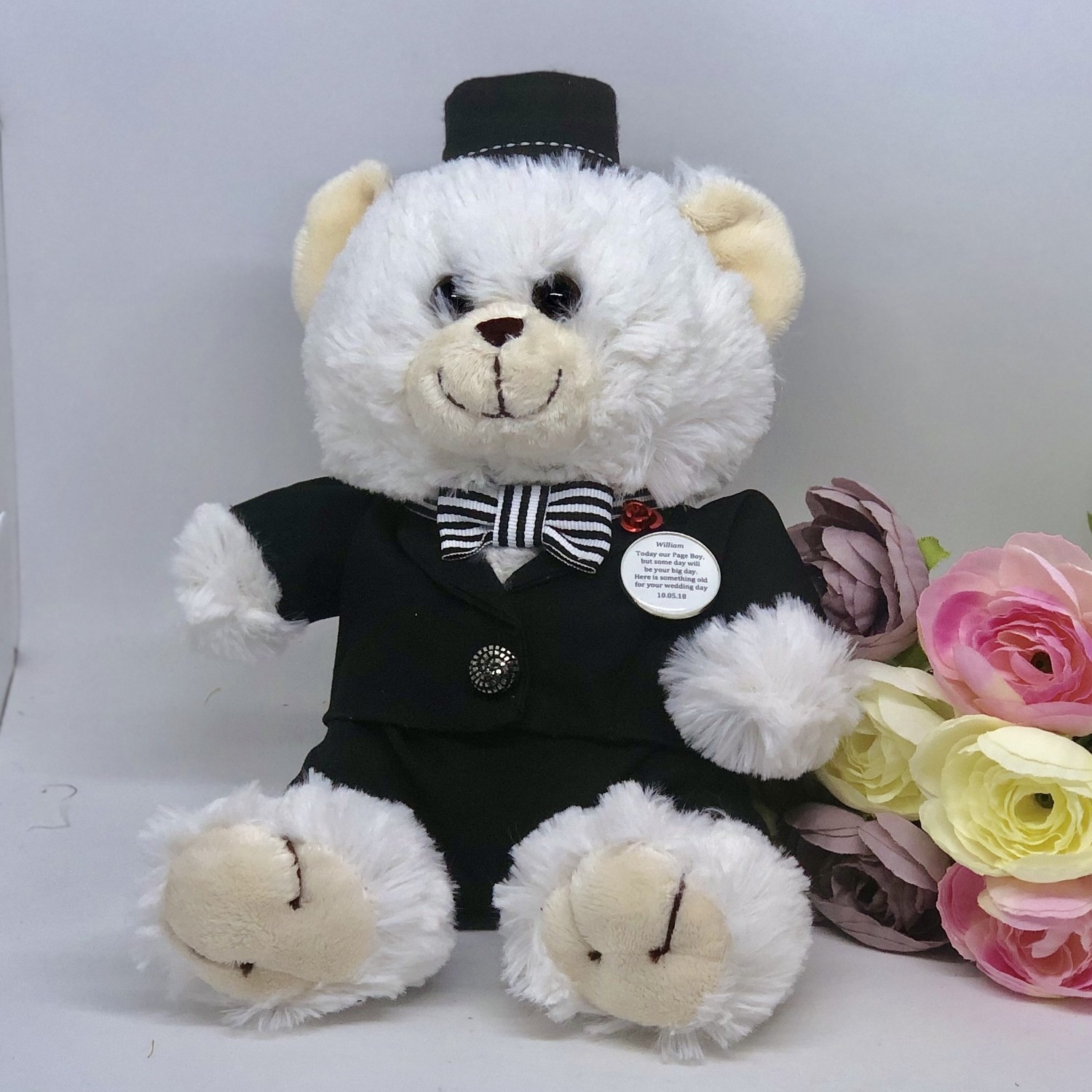 WILLIAM - Groom Teddy with optional Charm