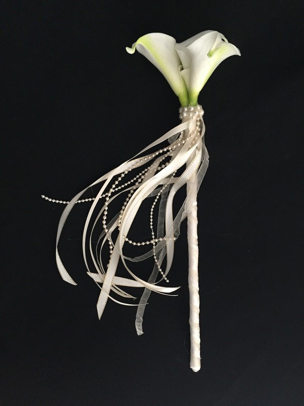 LILY - Calla Lily Flower Girl Ribbon Wand