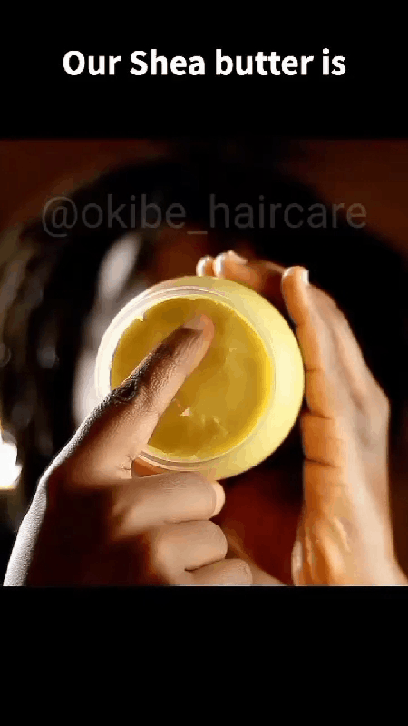 A gif showing how soft and rich the Okibe African Shea Butter is.