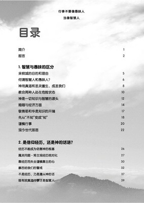 行事不要像愚昧人，当像智慧人