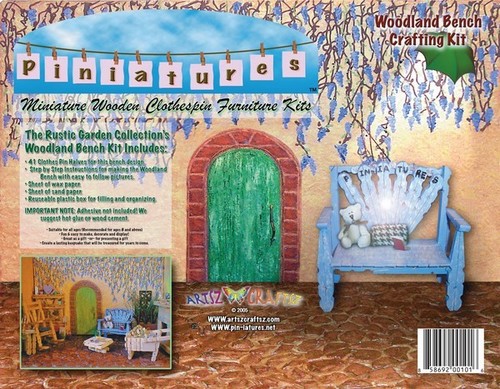 Miniature Woodland Bench -Clothespin Creation Craft kit-PINIATURES (TM)