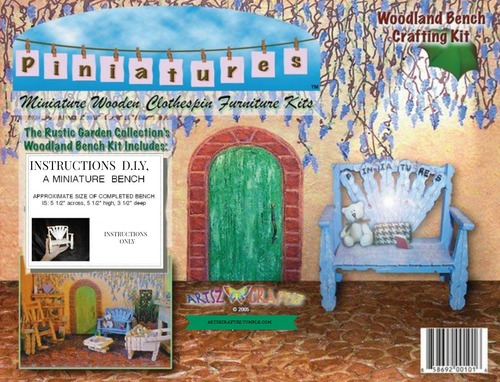 Woodland Bench INSTRUCTIONS ONLY- PINIATURES (TM) -Clothespin Creation Craft Kits