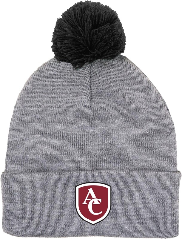 AC Shield Beanie Greyw\ Black Pompom