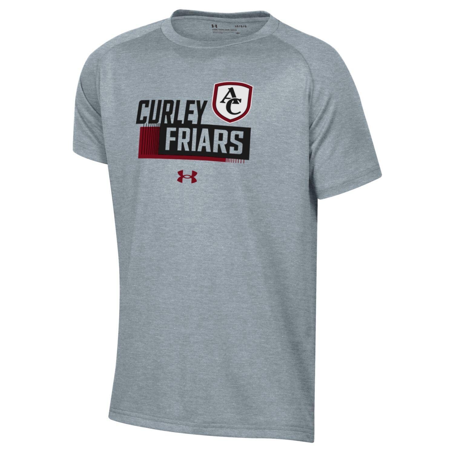 UA Boys Tech SS Tee True Gray Small