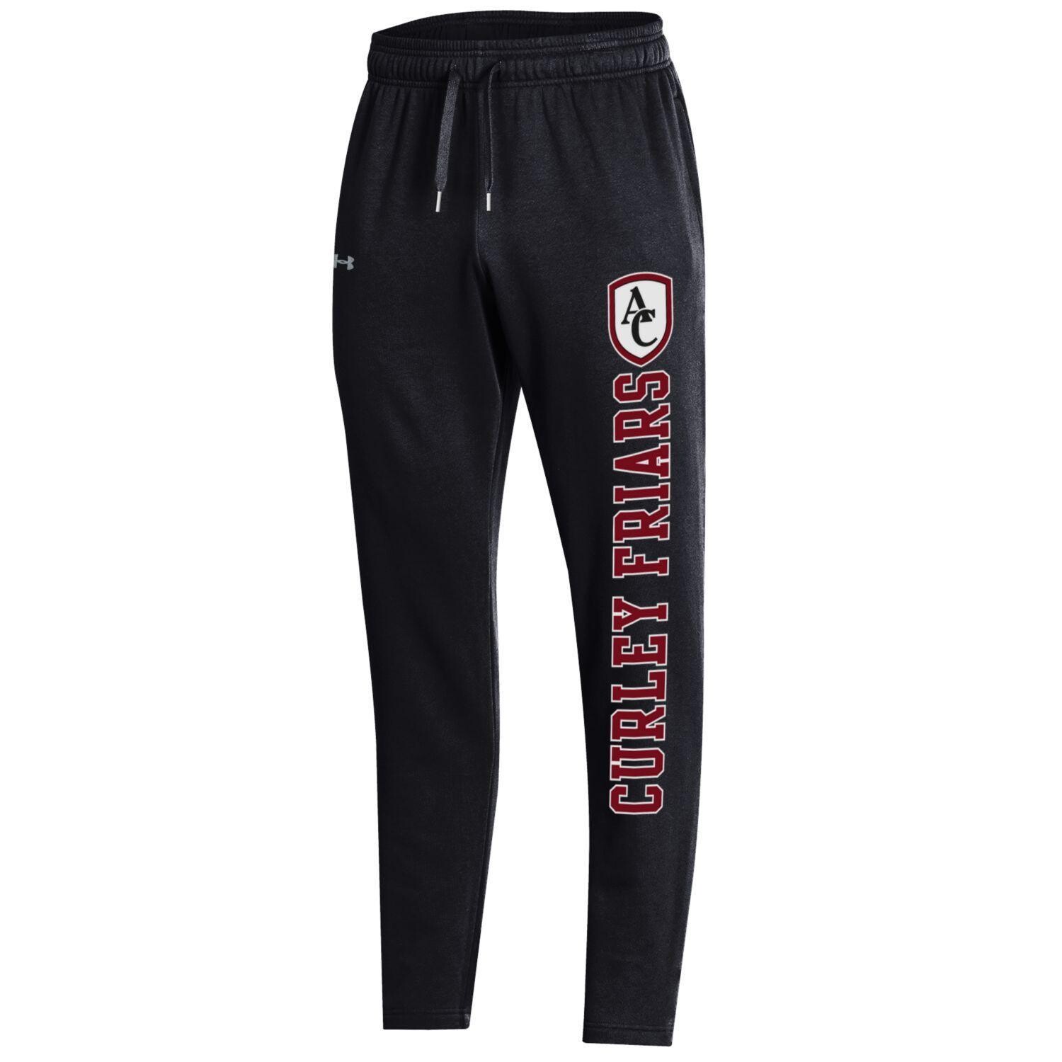 UA Fleece Open Bottom Sweatpants Black W\Leg Logo XXL