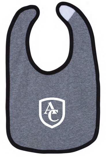 AC Heather\black Baby Bibs