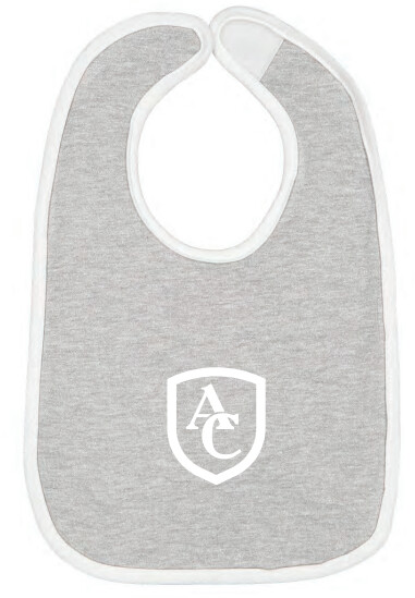 AC Heather\white Baby Bibs