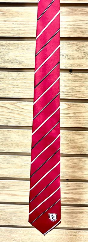 Red Stripe Shield Tie