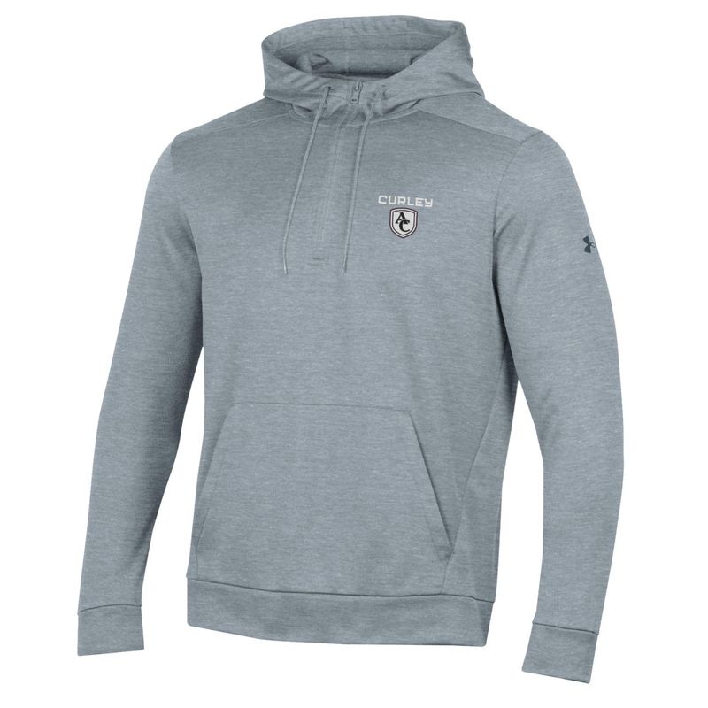 UA 1\4 Zip W\hood Gray S