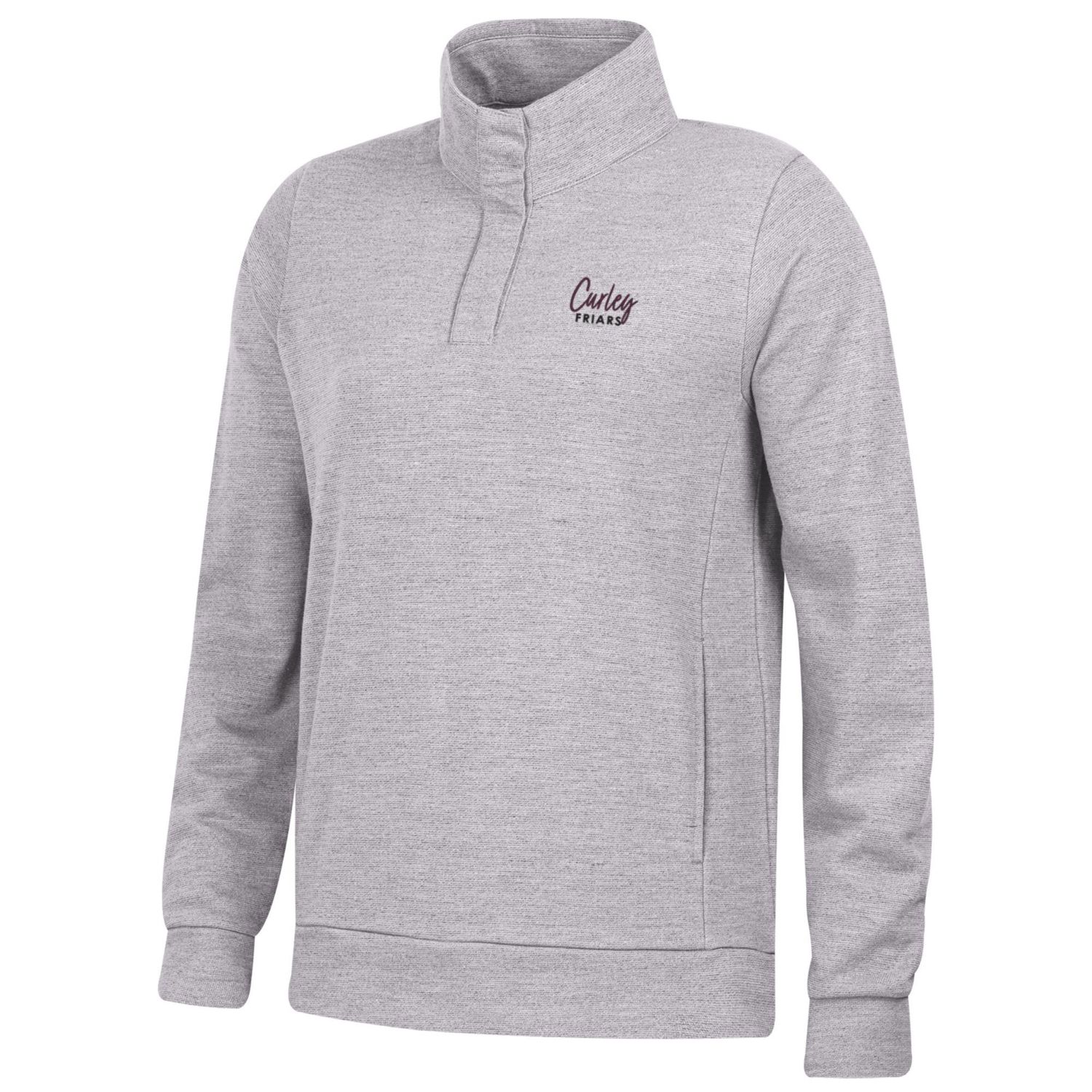 Women's 1\4 Zip W\snaps Gray M