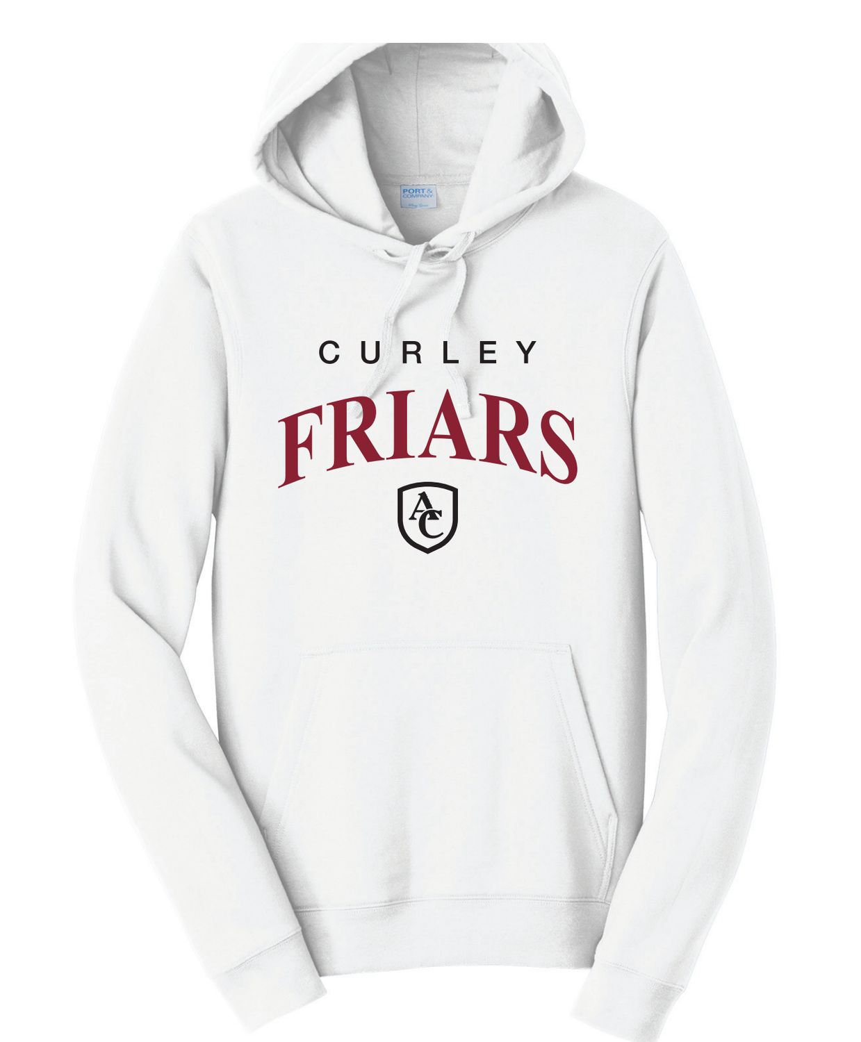 Curley Friars Basic Hood- White- M