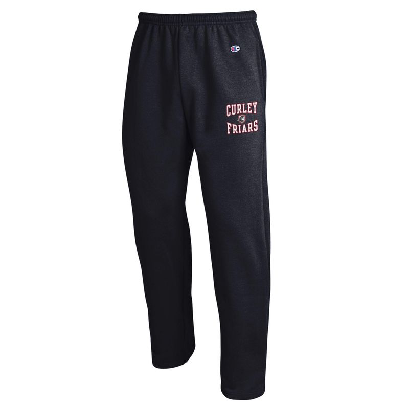 Champion Open Bottom Black Sweatpant w/ Friar Logo - M