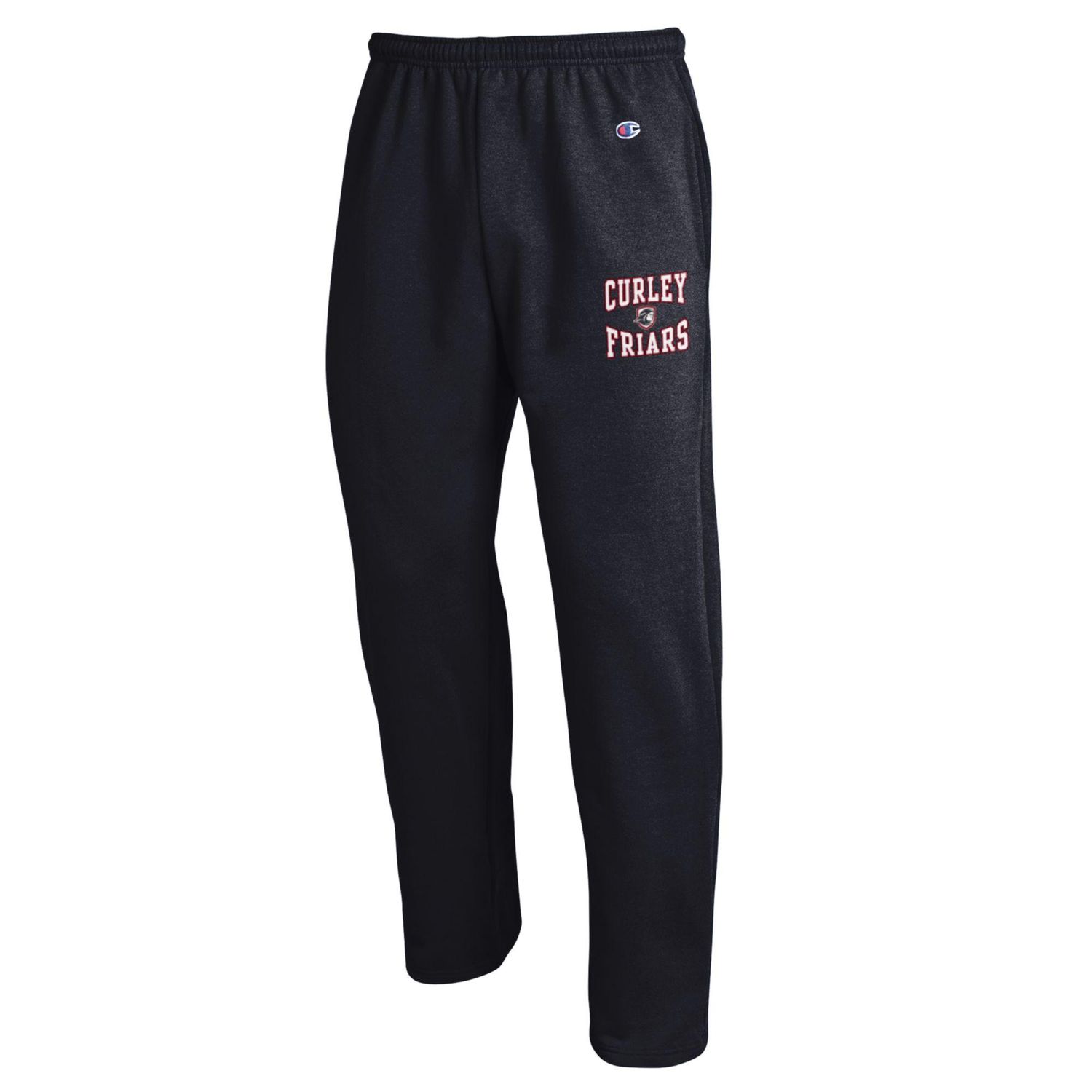 Champion Open Bottom Black Sweatpant w/ Friar Logo - XL
