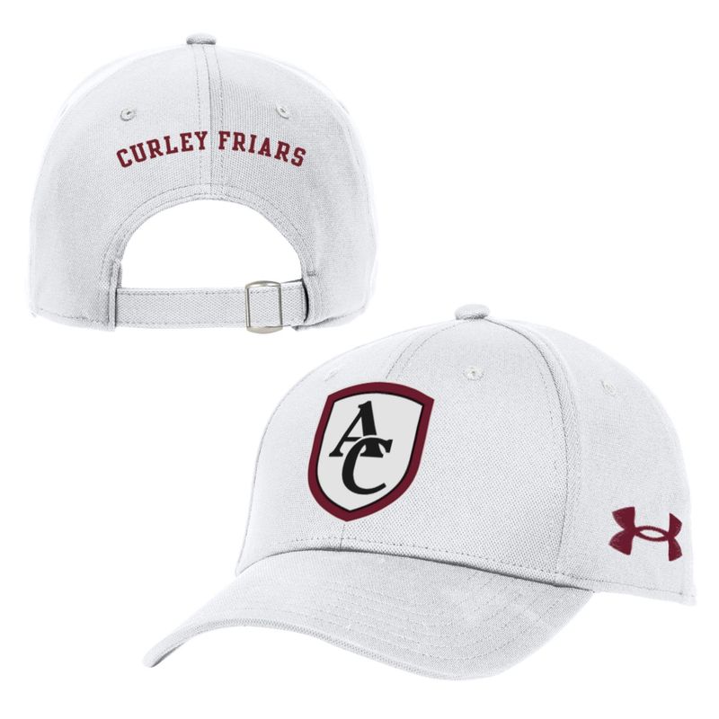 UA Mens Blitzing Adj Hat w/ Stiched Shield - White