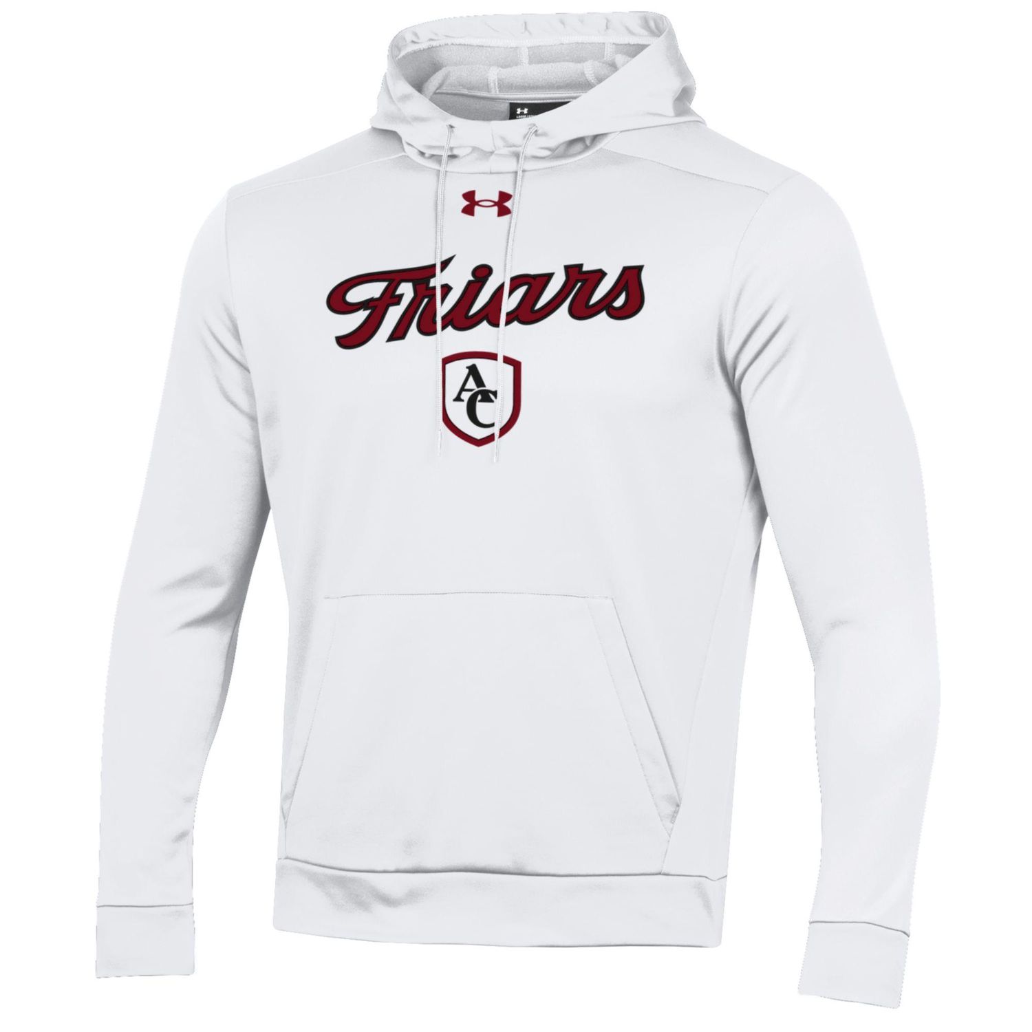 UA White Hoodie W\Maroon And Black Friars Script M
