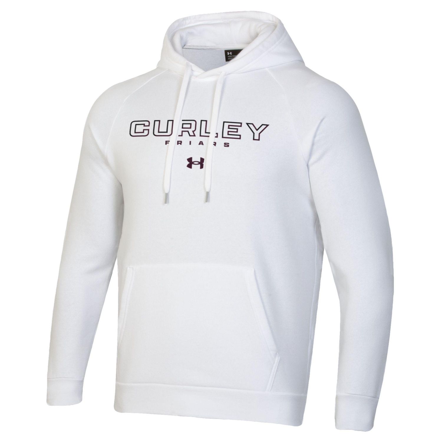 UA White All Day Hoodie Embroidered Curley in Maroon\black XL