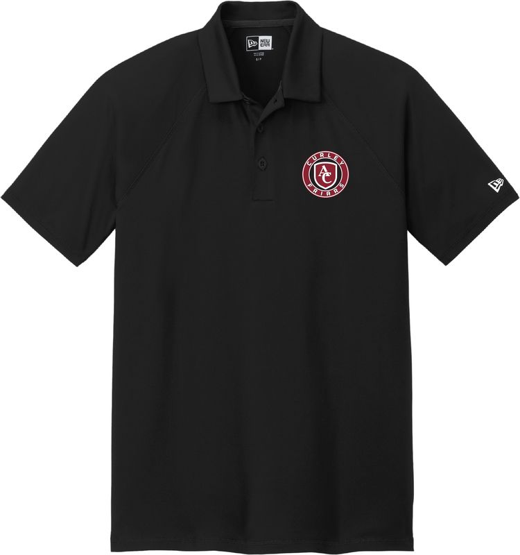 New Era (College House) Black Short-Sleeve Polo w/AC Curley Friars Patch L