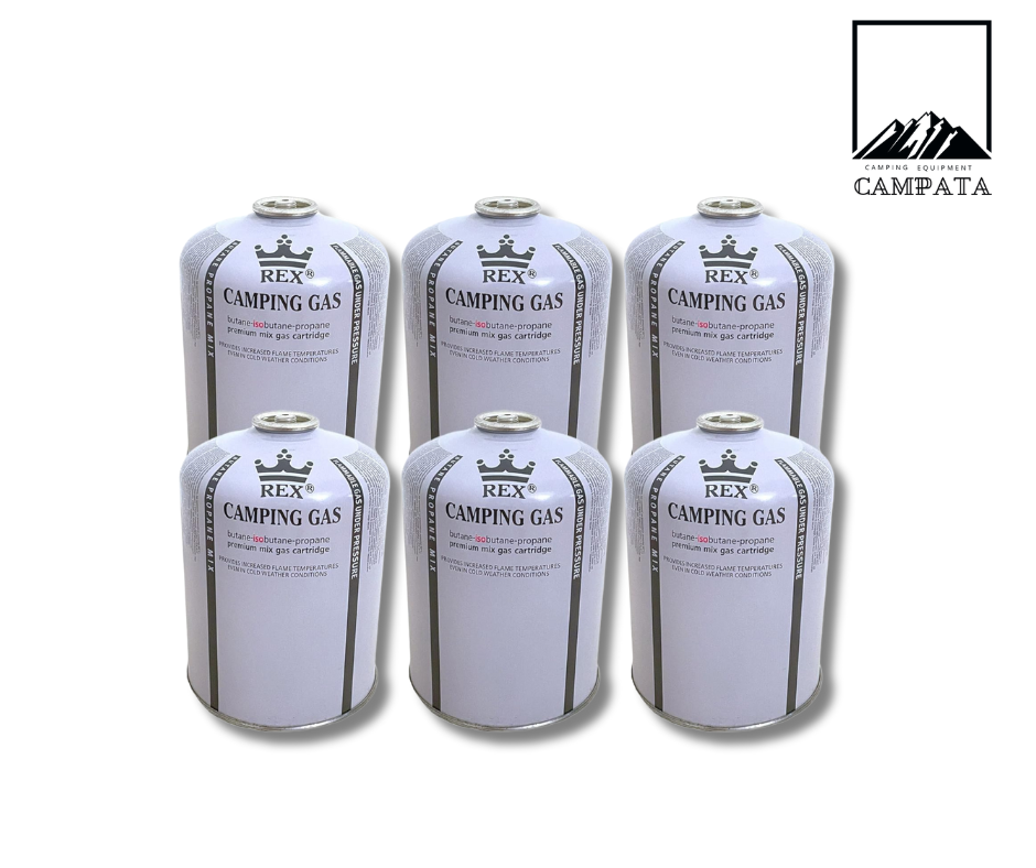 6x Campata Premium Gaskartuschen Set | Butan-Propan-Isobutan gemischt Mix | 100g-230g-450g | Ventilkartuschen mit Schraubventil Gewinde für Gaskocher