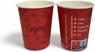 Enjoy Premium Einweg Kaffeebecher | 200ml - 8oz | 280g | Stark Coffee Kaffee to go Becher aus Hartpapier | Pappbecher Einwegbecher