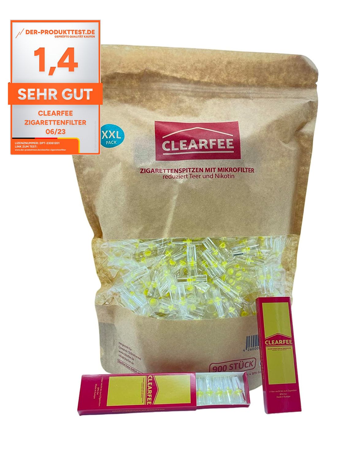 Clearfee 900er pack Zigarettenfilter inkl. 2x Transportbox