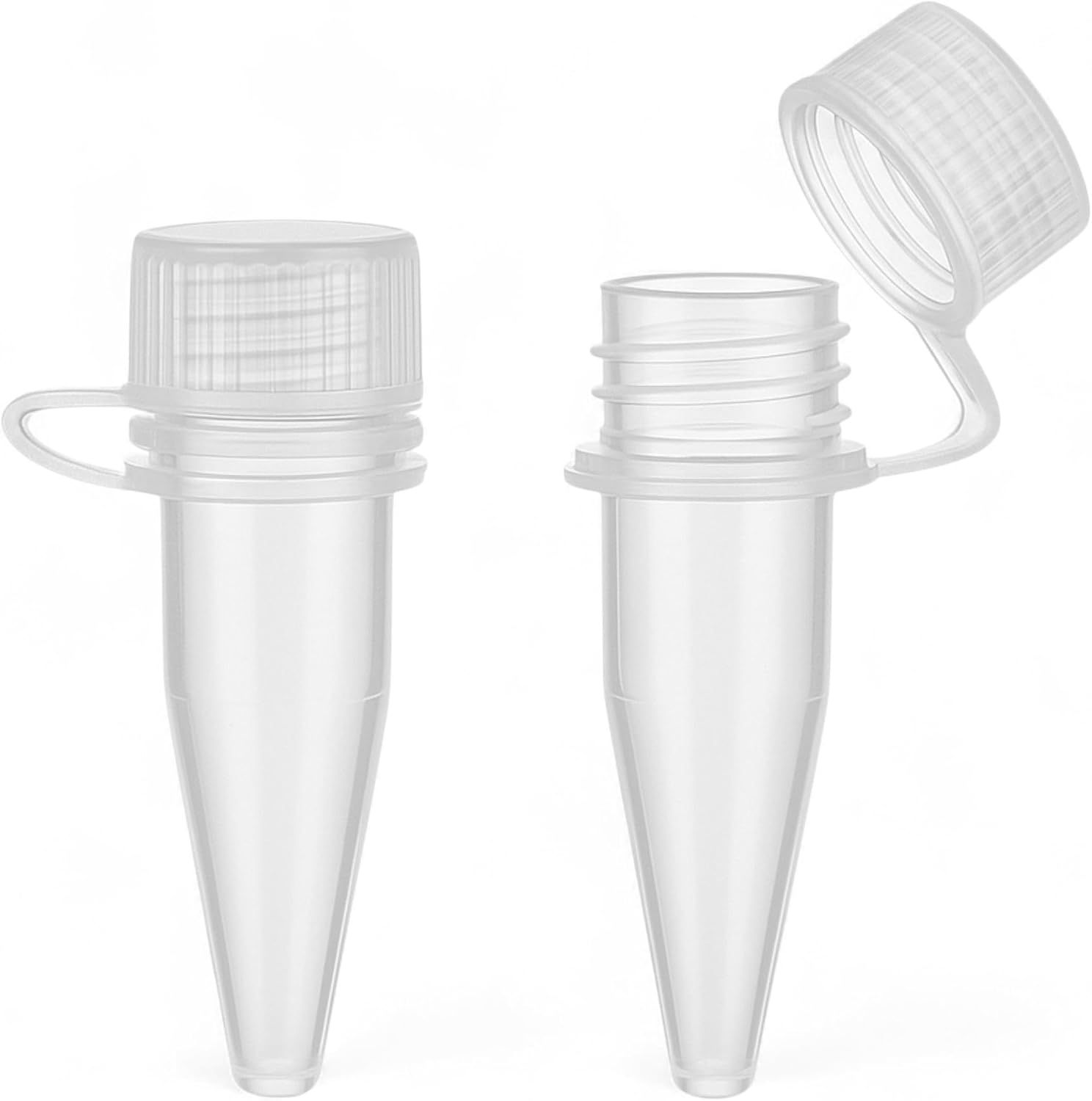 500x Reaktionsgefäße mit Schraubverschluss, Kunststoff, mini Zentrifugenröhrchen 1 ml Durchsichtig, Leer Tube Kapseln, Stoffkapseln, Labor