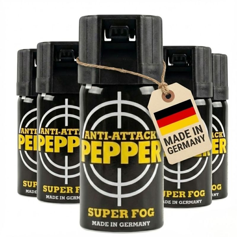 Anti-Attack Super fog Pfefferspray Tierabwehr, 40 ml, Made in Germany, 5er pack