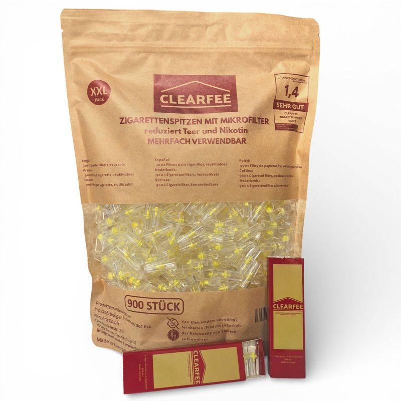 Clearfee 900er pack Zigarettenfilter inkl. 2x Transportbox