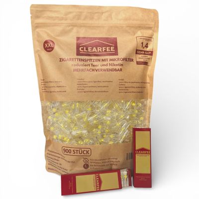 Clearfee 900er pack Zigarettenfilter inkl. 2x Transportbox