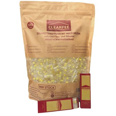 Clearfee 900er pack Zigarettenfilter inkl. 2x Transportbox
