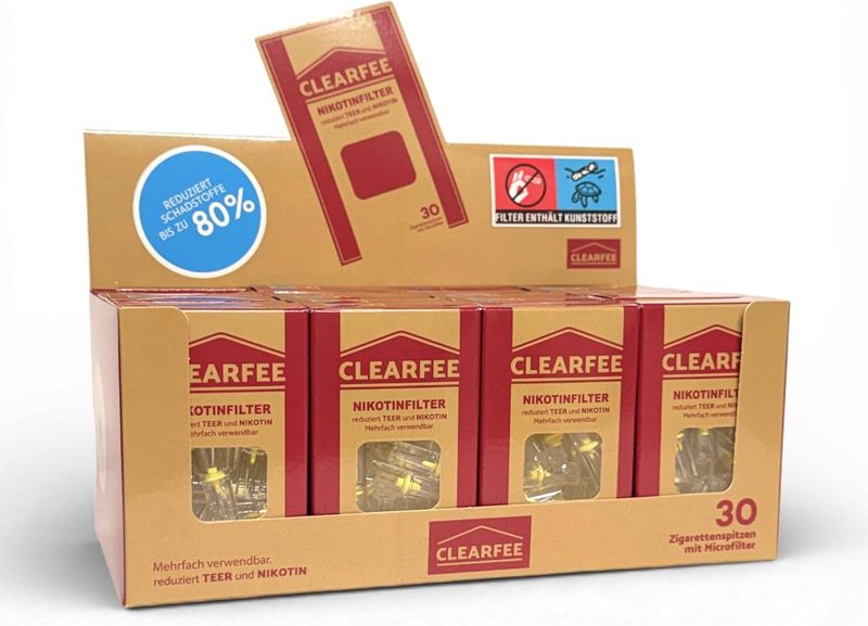 Clearfee 600 Stück (20x30er Päckchen) Zigarettenfilter, Wiederverwendbar