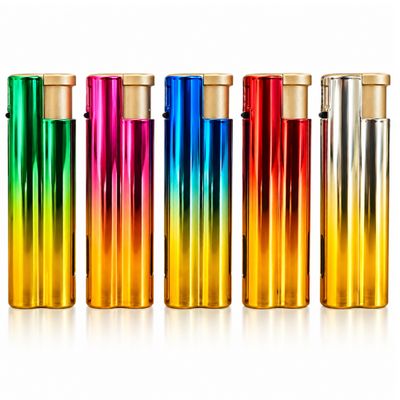 5StückJ et Flamme Sturmfeuerzeug | Windfest, Witterungsfest | Nachfüllbar, Regenbogen