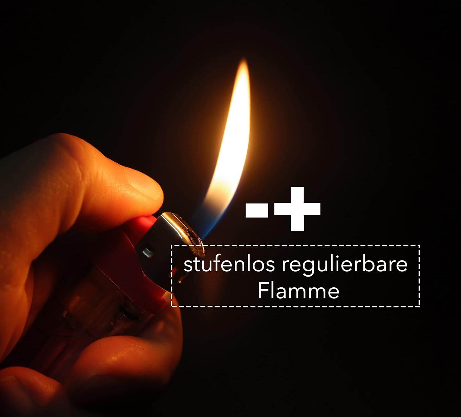 5 Stück Elektronik Feuerzeug nachfüllbar, Bunt, Transparent