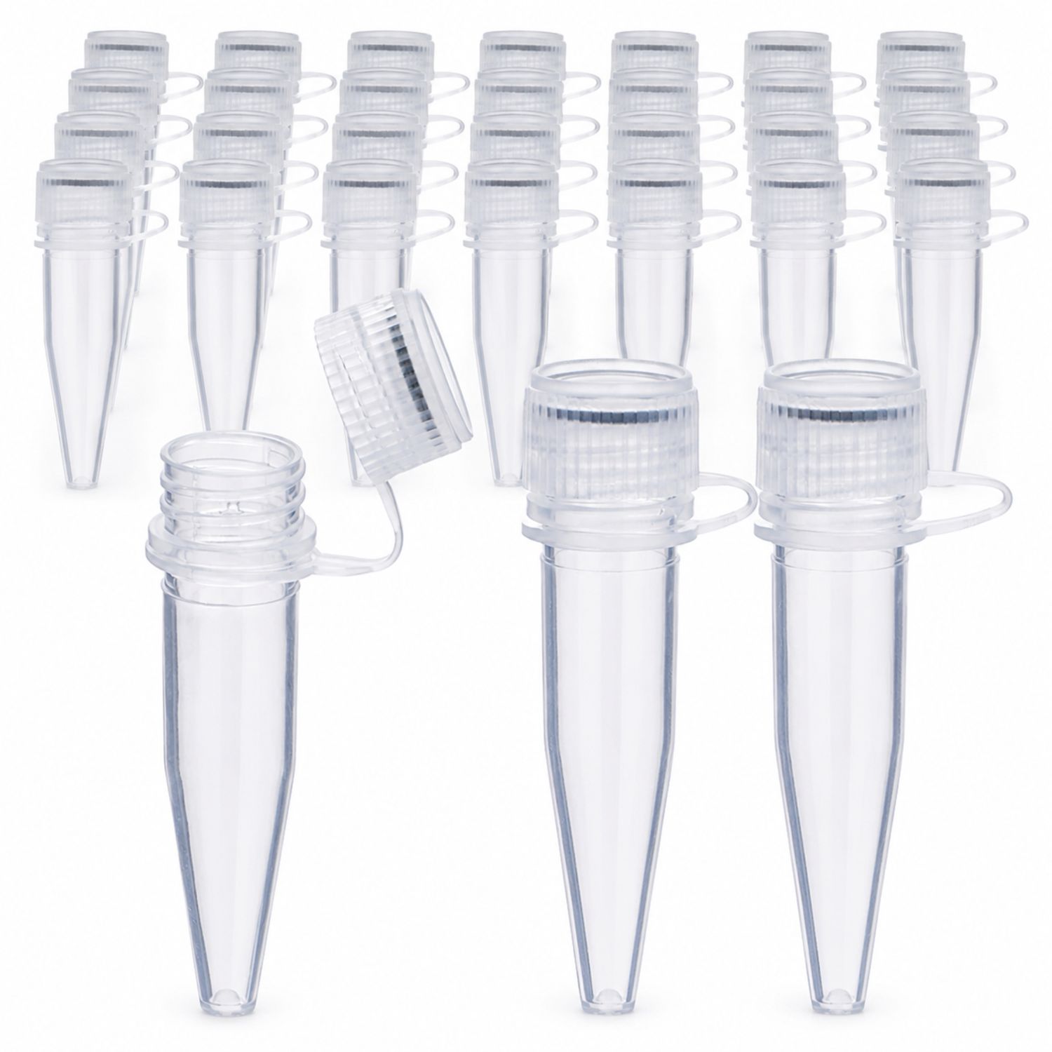 500x 1,5 ml Reaktionsgefäße mit Schraubverschluss mit Dichtung, PP Kunststoff, mini Zentrifugenröhrchen Durchsichtig, Leer Tube Kapseln, Stoffkapseln, Labor
