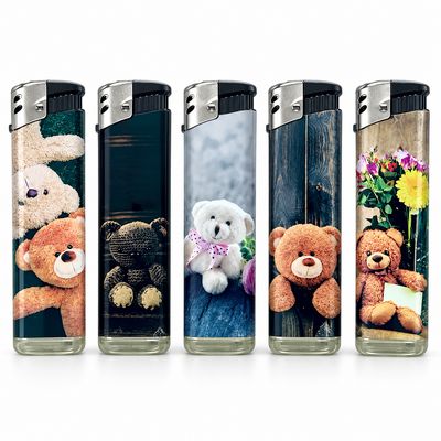 5 Stück Elektronik Feuerzeuge mit Motive, Nachfüllbar #TeddyBär