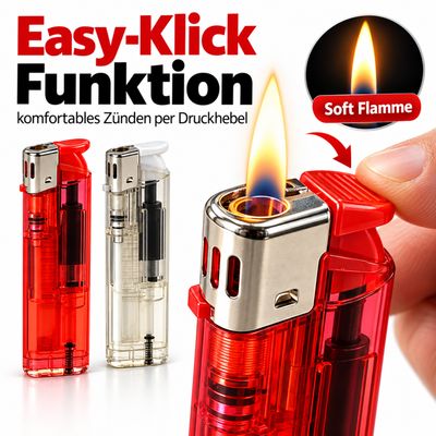 5 Stück Elektronik Feuerzeuge mit Motive, Nachfüllbar #EasyClick