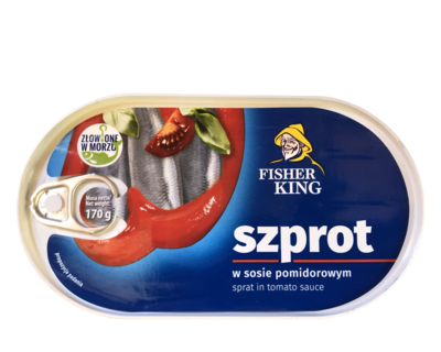 Sprats in Tomatoe Sauce 170g/ Szprotki w Sosie Pomidorowym “Fisherking”