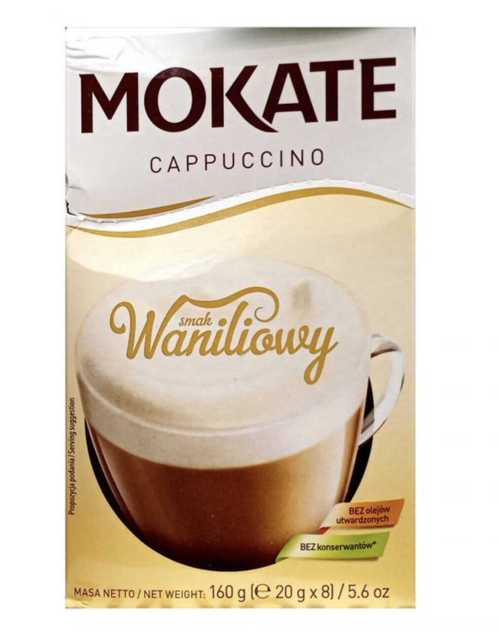Cappucino Vanilla 110g zip bag &#39;&#39;MOKATE&#39;&#39;