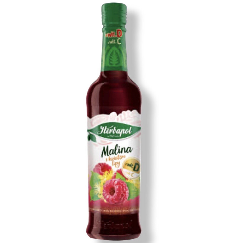 Raspberry w/ Linden Syrup / Z Lipa 420ml &#39;&#39;HERBAPOL&#39;&#39;
