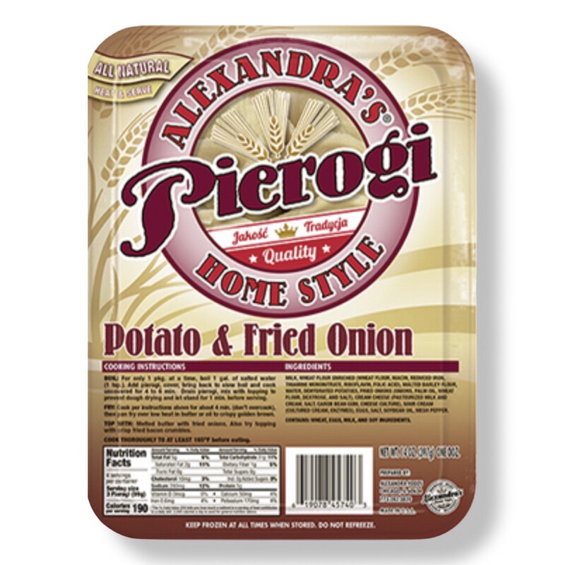 Potato &amp; Fried Onion Pierogi 12pcs.