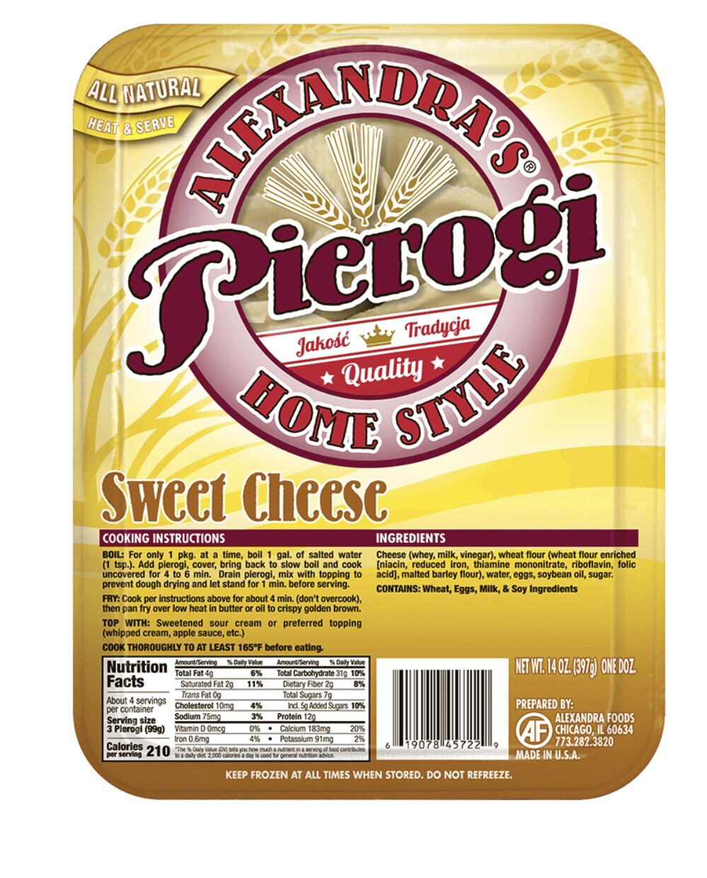 Sweet Cheese Pierogi/ Pierogi Slodki Twarog 12pcs