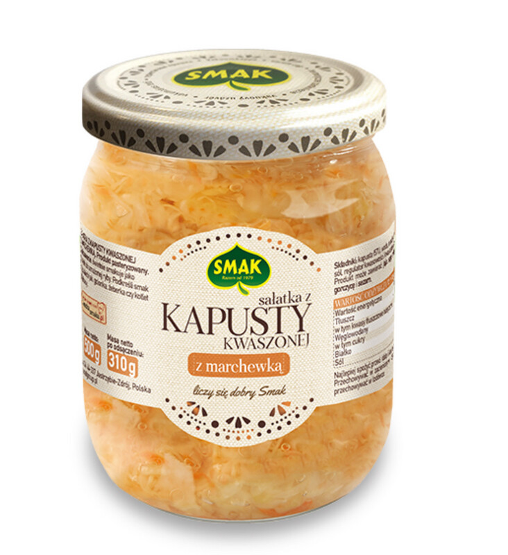 Sauerkraut With Carrots/ Kapusta Kwaszona z Marchwia “SMAK”500g