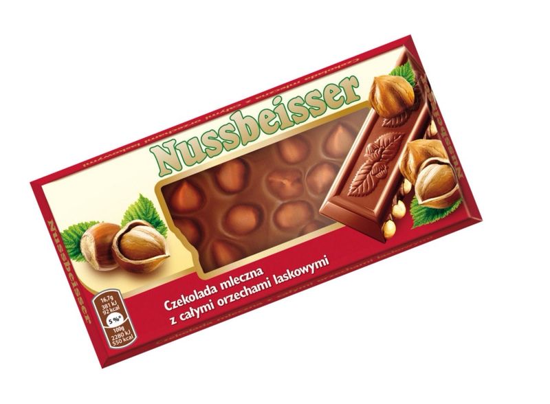 NUSSBEISSER Milk Choco with whole hazelnuts 100g/ Czekolada z całymi orzechami